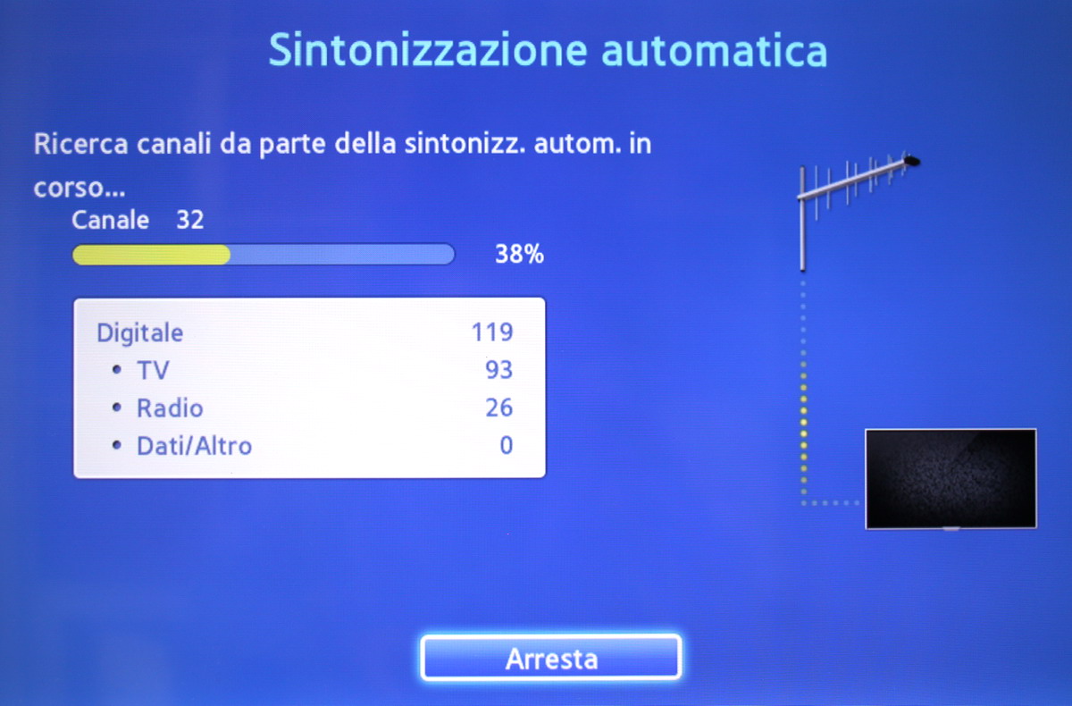 Sintonizzazione automatica Tv Samsung