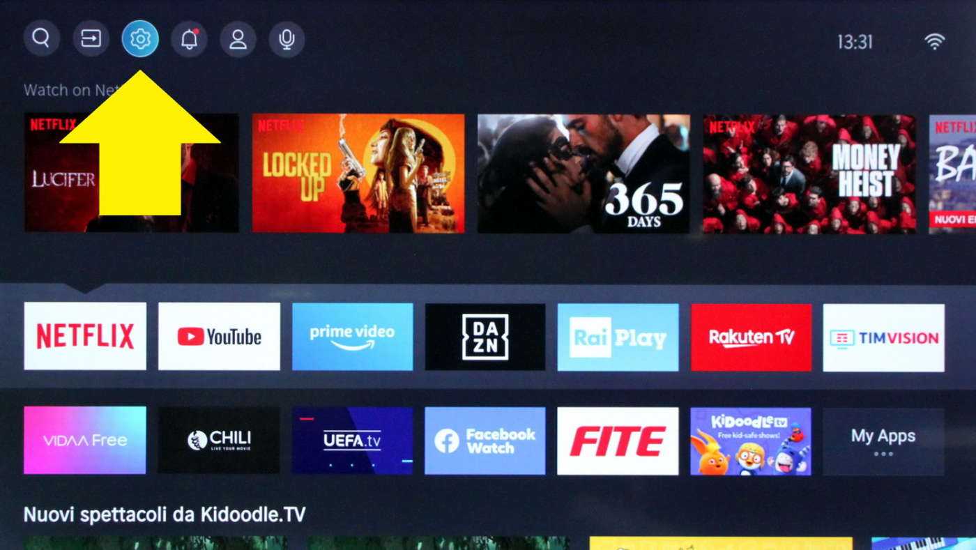 OSD configurazione Smart Tv