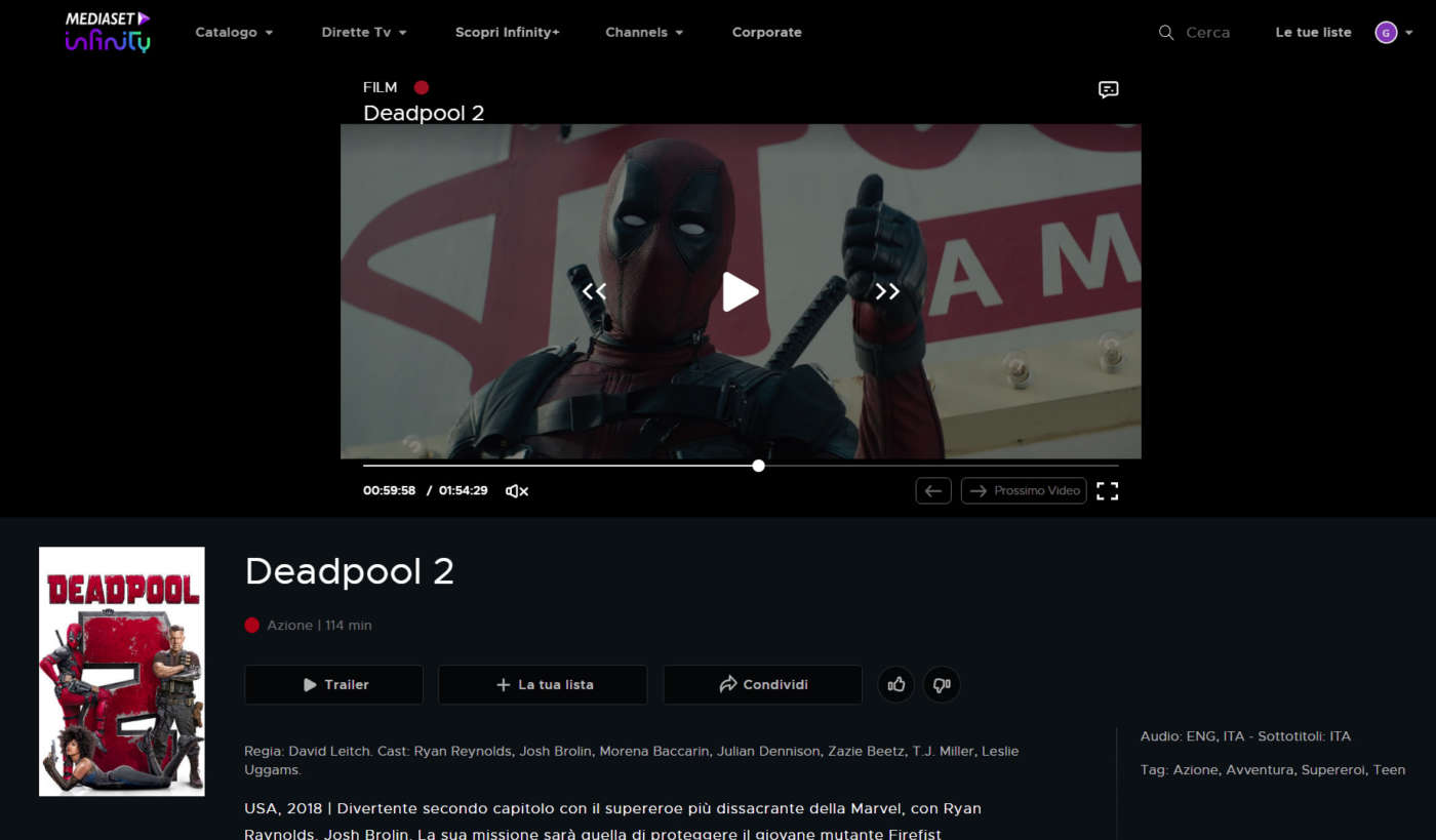 Mediaset Infinity scheda film