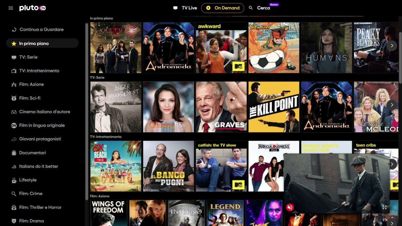 Pluto TV offerta VOD