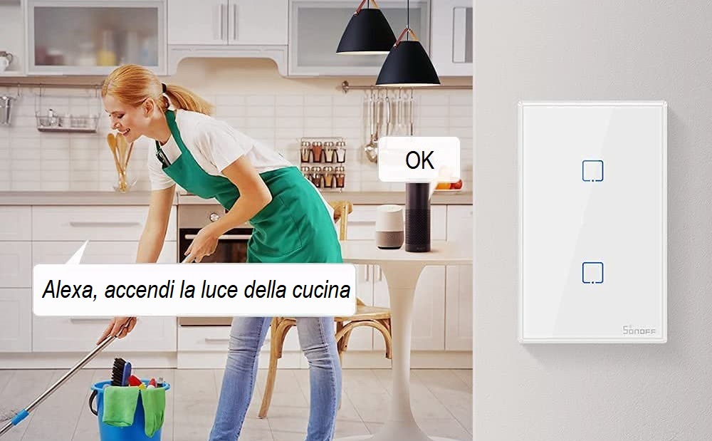 Comando vocale Alexa con interruttore Sonoff TX