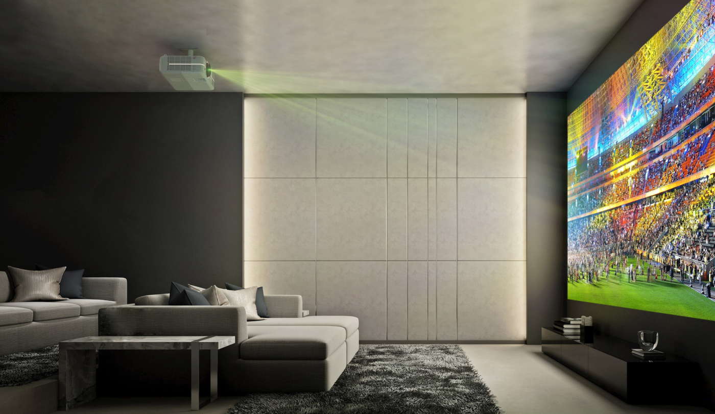 Videoproiettore su soffitto in salotto