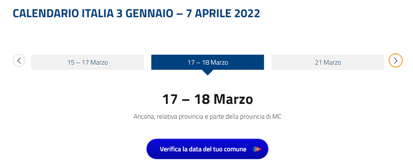 Calendario refarming MISE con motore ricerca