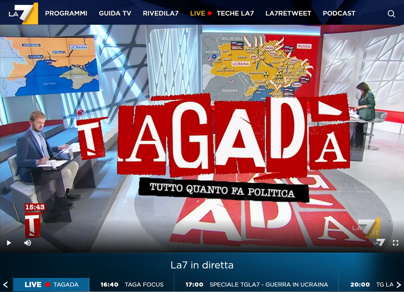 La7 in live streaming su web