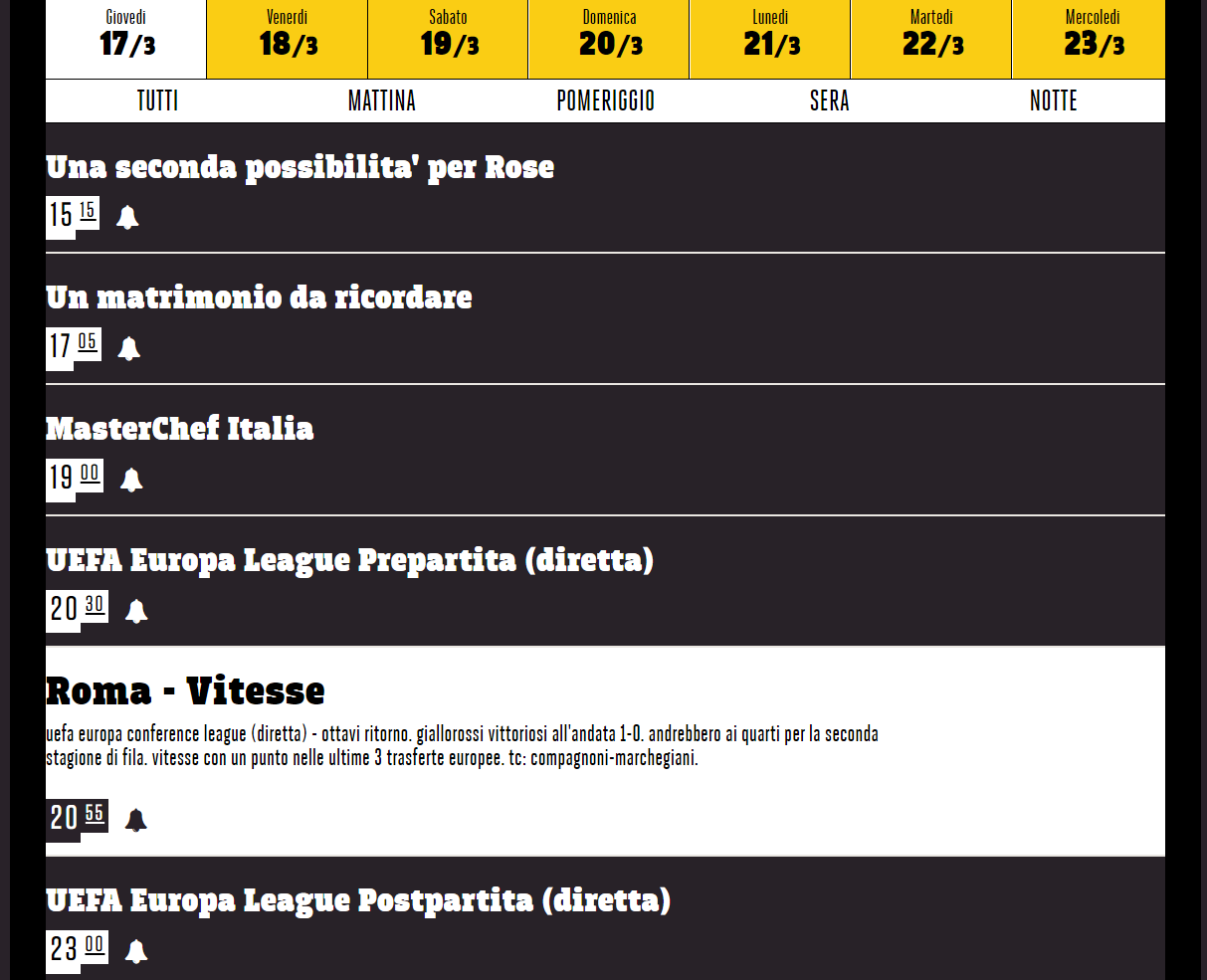 Guida Tv TV8 in streaming