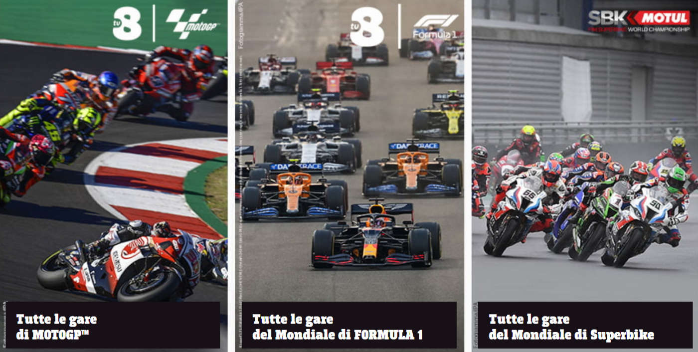 Eventi motoristici su TV8