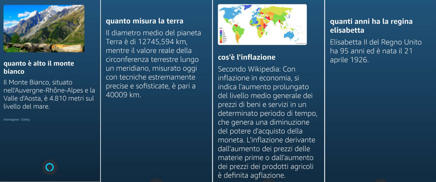 Risposte di Alexa a domande comuni