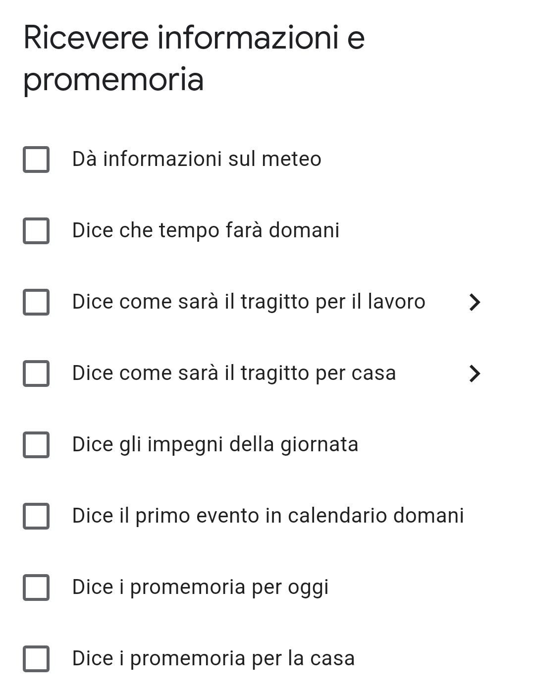 Messaggi e promemoria da includere nelle routine di Google
