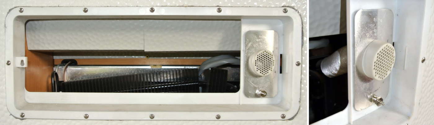 Presa F (DTT/SAT) nel vano di aerazione frigo su camper/caravan