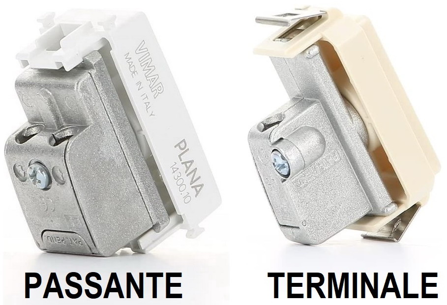 Prese antenna Vimar passante (IN/OUT) e terminale (IN)
