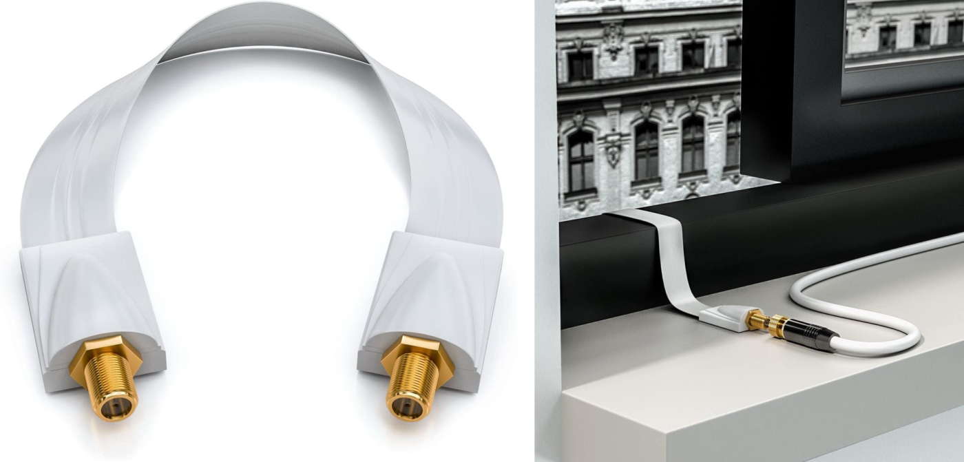 Prolunga coassiale piatta per porte, finestre, ecc.