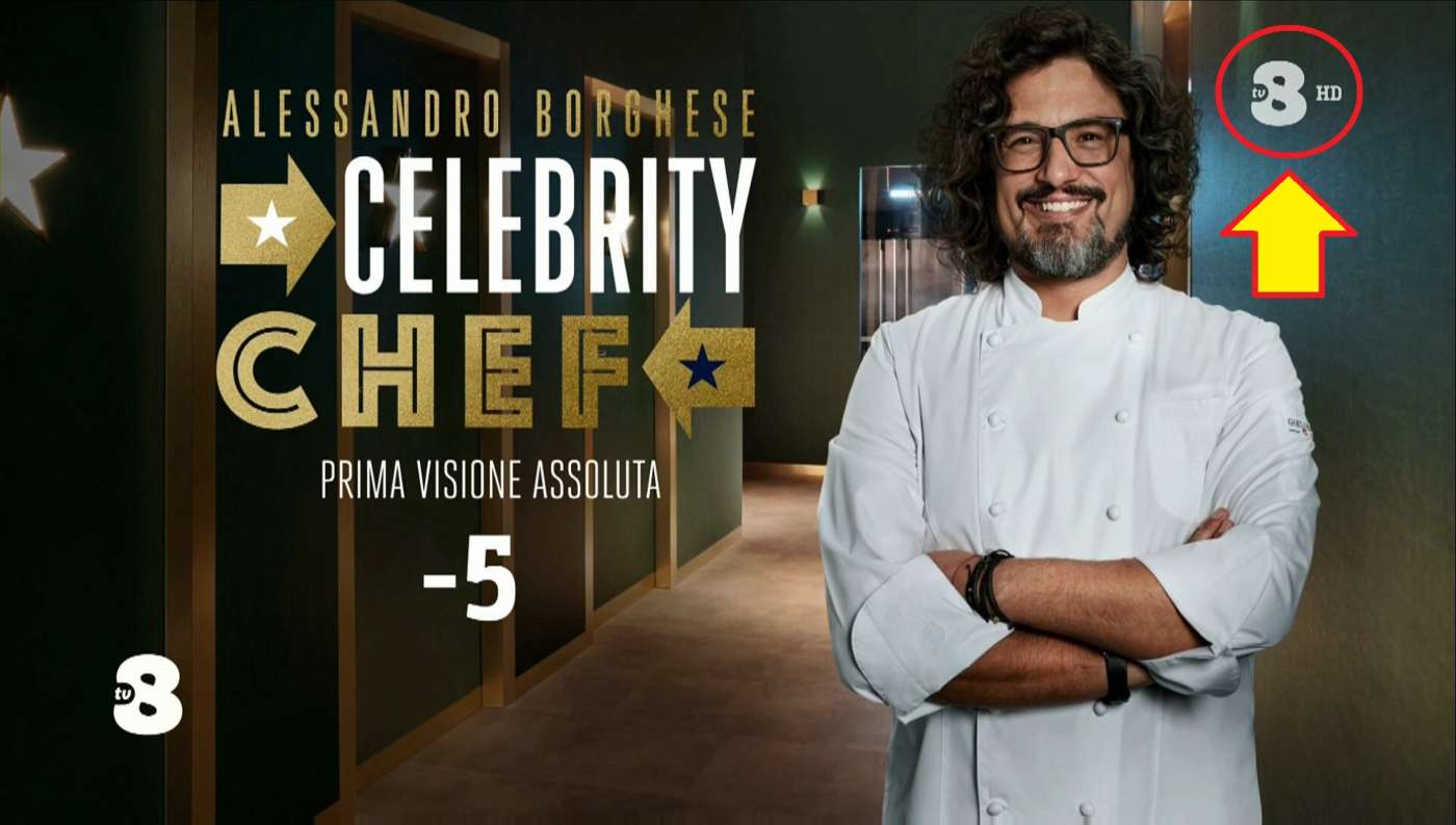 Schermata del canale TV8 in versione HD (LCN 8)