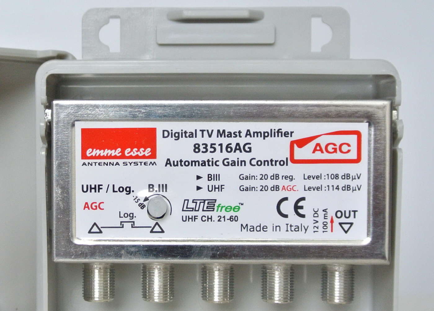 Centralino Tv Emme Esse 83516AG con AGC