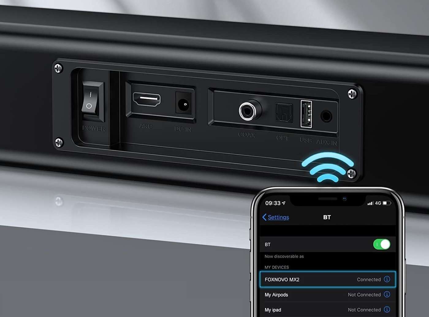 Collegamento Bluetooth con soundbar Foxnovo