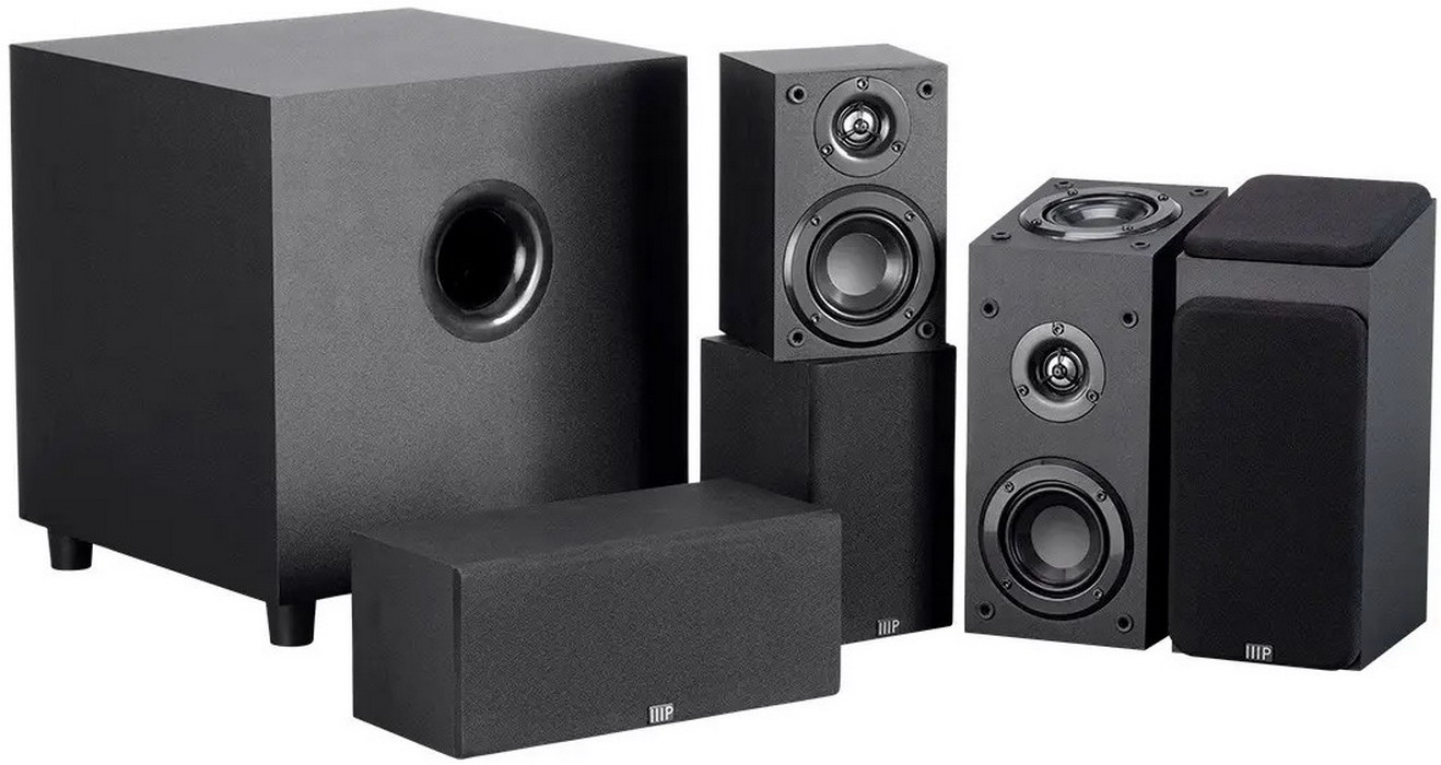 Kit di altoparlanti Home Theater a 2 vie (tweeter e midwoofer – Credit: Monoprice)