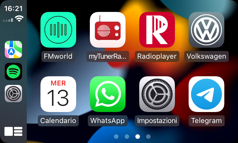 Schermata principale (Home) di CarPlay