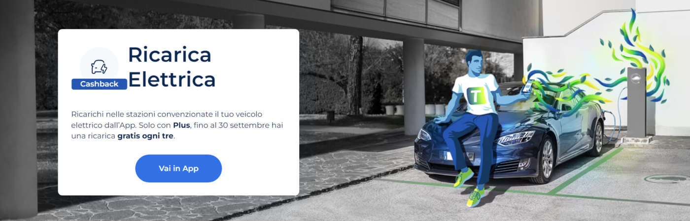 Servizio di ricarica elettrica disponibile con Telepass Easy e Plus