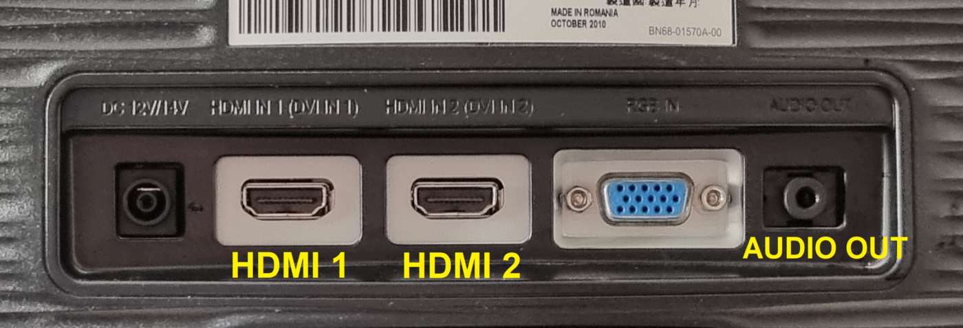 Pannello connessioni del monitor Samsung BX2450