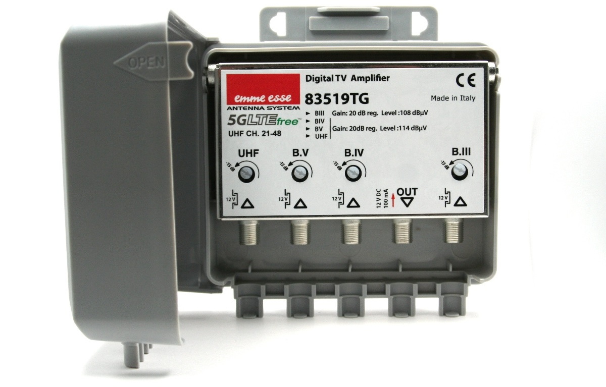 Amplificatore Emme Esse 83519TG con filtro 5G integrato
