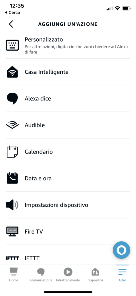 alexa azioni