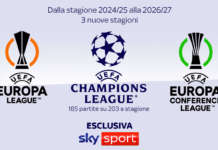 Su Sky le coppe europee di calcio nel triennio 2024/2027 Sky