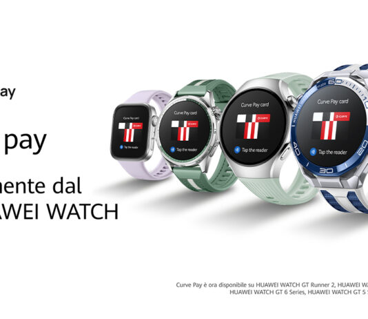 Huawei amplia Curve Pay: wallet digitale su smartwatch in UE, UK e Nord Europa Curve Pay Huawei Watch Series