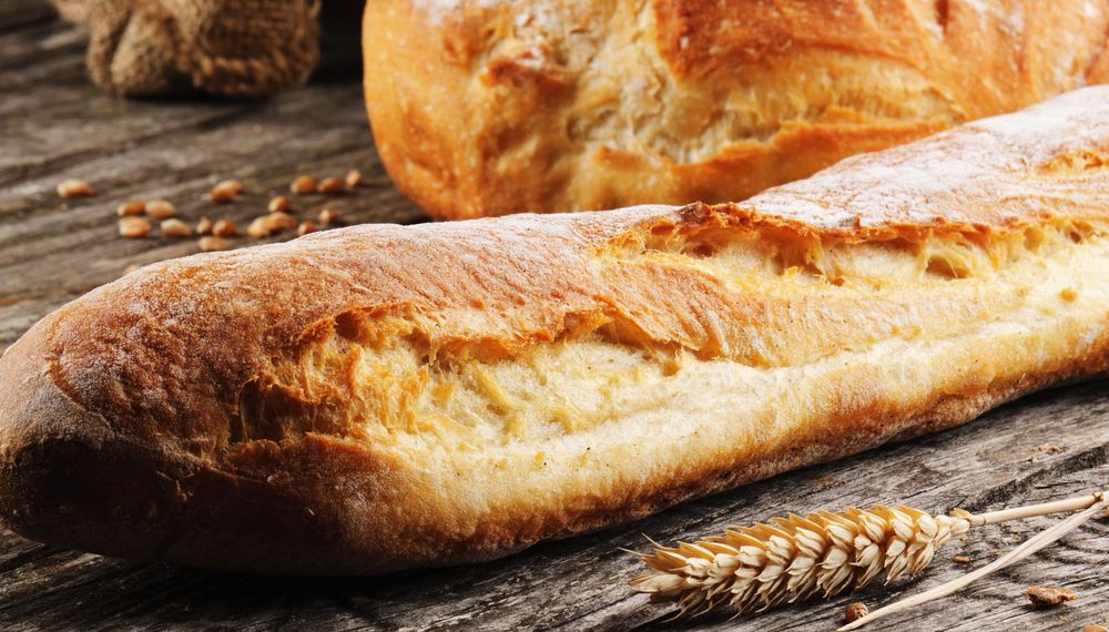 Freshly baked traditional French bread