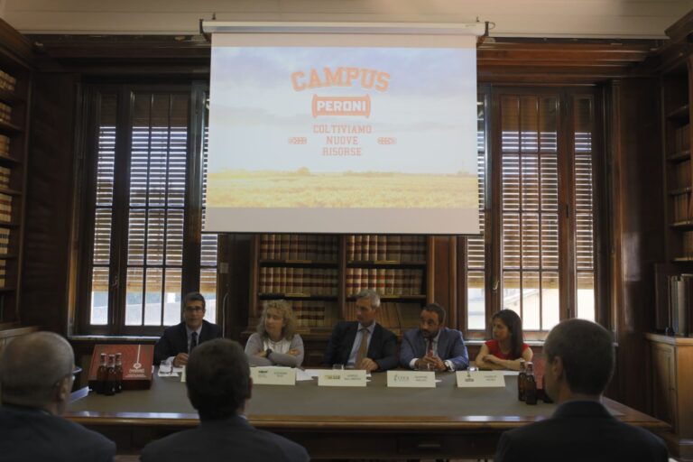 Un momento della presentazione del Campus Peroni