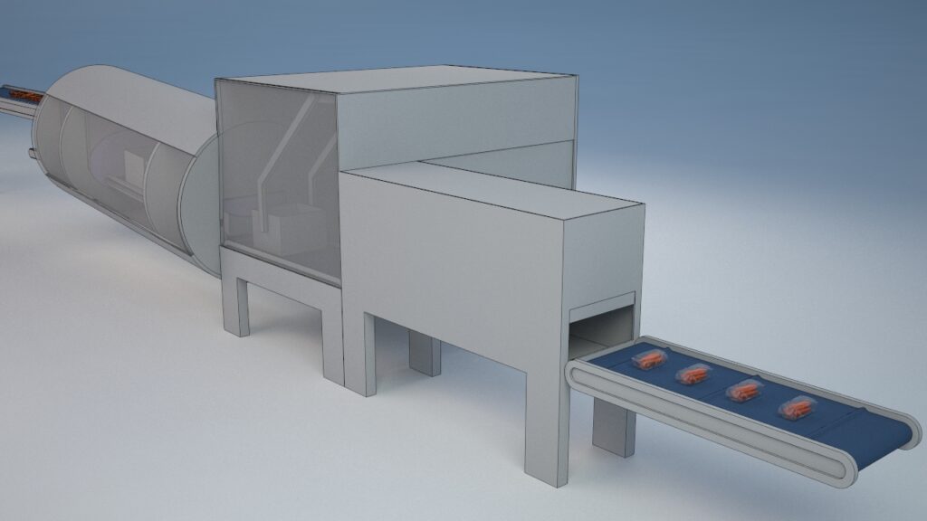 Schema di impianto per alimenti solidi da diverse angolazioni
