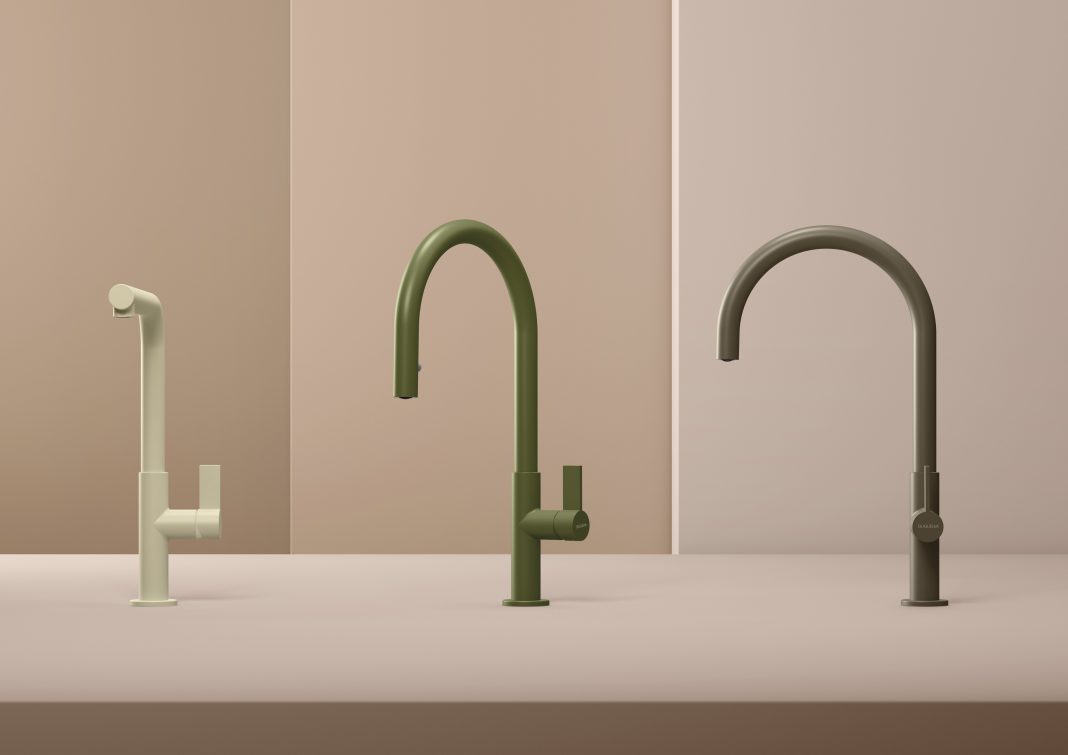 GUGLIELMI Rubinetterie - LIEVE LV82410 Matt Sand + LV86050 Matt Olive + LV82010 Matt Clay