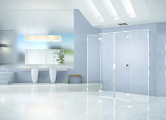 Forme pure per lo spazio doccia