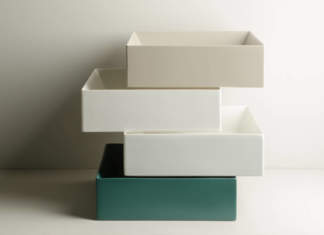 Geometrico e morbido il lavabo Track by Valdama Valdama