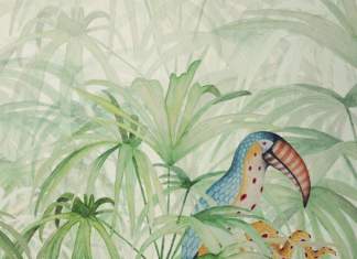 Ambienti esotici con Tropikos, la carta da parati green by Wallpepper