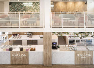 Metalmobil per Unico Gelato & Caffé di Milano