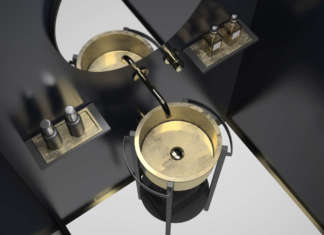 Tondo Plus, struttura portalavabo by Glass Design