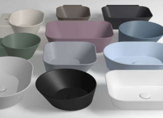 Lavabi Wave di Simas, l’inclinazione morbida delle pareti