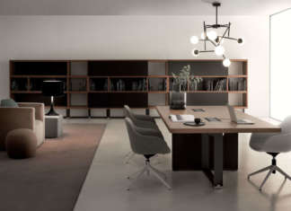 Progetto DV913-Vigo per l’ufficio: scultoreo equilibrio di volumi