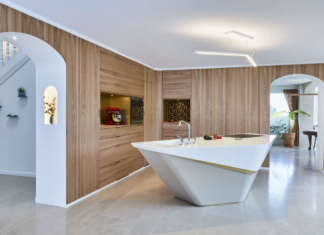 Cucina a isola ispirata alla natura