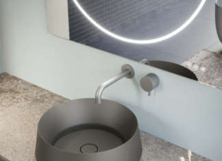 I lavabi svasati ricordano la forma di un vulcano