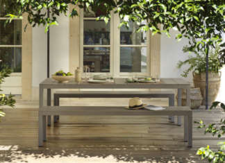 Atmosfera conviviale con arredi sostenibili