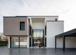 Villa Osti nel ferrarese: la geometria di pieni e vuoti villa osti studio apostoli