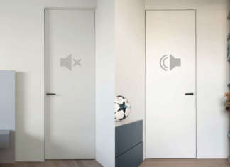 Eclisse Syntesis® Line battente anche nella versione acustica