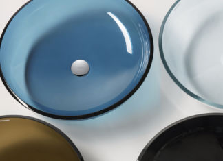 Taormina, lavabi d’appoggio in cristallo