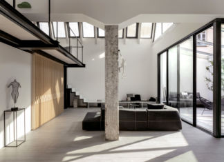 Loft black e white rivestito in grès porcellanato