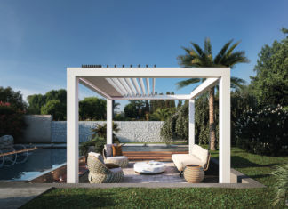 Pergonext: pergola bioclimatica retraibile e orientabile a doppio movimento