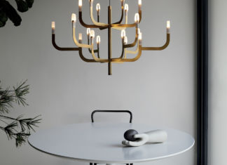 Chandelier contemporaneo dalle linee sottili e dal design dinamico