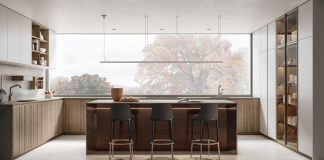 Contrasto di luce e materia nella cucina Thea di Arclinea