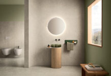 Il bagno prende forma tra geometrie morbide, materia e personalizzazione