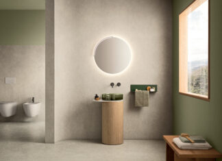 Il bagno prende forma tra geometrie morbide, materia e personalizzazione