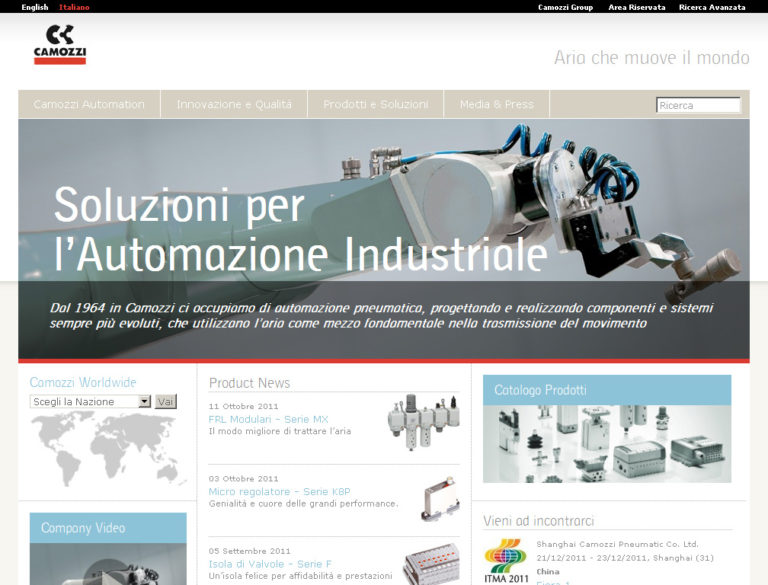 Camozzi: nuovi siti web per le aziende del Gruppo